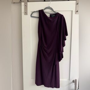 Ralph Lauren One Shoulder Plum Dress